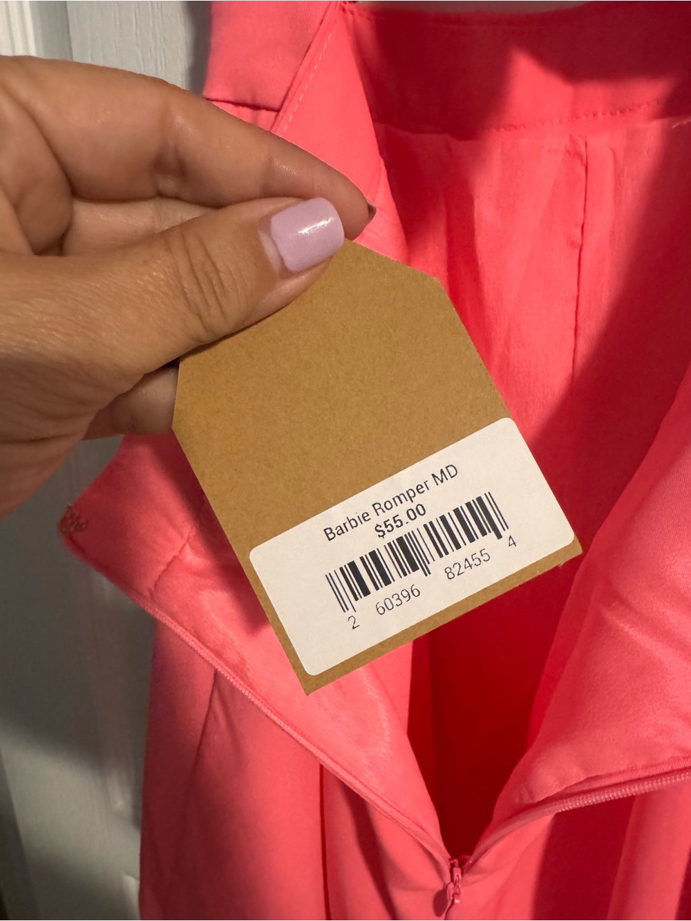 Main Strip Neon Pink Cutout Romper with Spaghetti Straps - Picture 9 of 10